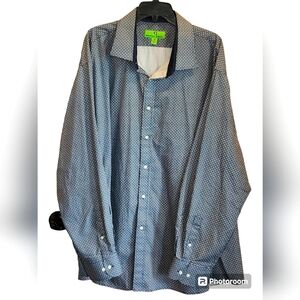 Big&Tall Men's 5X Navy Blue&White Bristol and Bull Dress Shirt